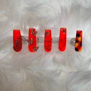 Blood Orange Press On Nails